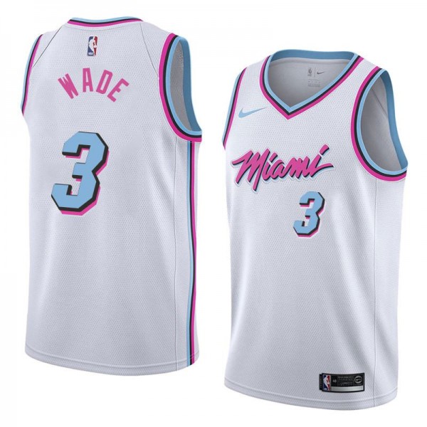 Miami Heat 3 Dwyane Wade New Season City Edition NBA Jersey 2018